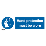 Sealey Mandatory Safety Sign - Hand Protection Must Be Worn - Self-Adhesive Vinyl - Pack of 10