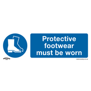 Sealey Mandatory Safety Sign - Protective Footwear Must Be Worn - Rigid Plastic - Pack of 10