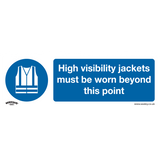 Sealey Mandatory Safety Sign - High Visibility Jackets Must Be Worn Beyond This Point - Rigid Plastic