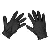 Sealey Black Diamond Grip Extra-Thick Nitrile Powder-Free Gloves Large - Pack of 50