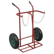 Sealey Welding Bottle Trolley with Pneumatic Tyres - 2 Bottle
