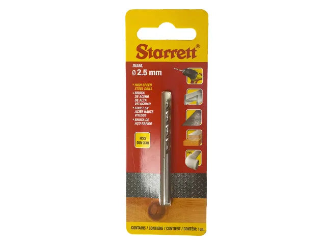 Starrett HSS Split Point Drill Bit 2.5 x 57mm