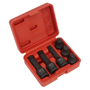 Sealey Impact Spline Socket Bit Set 6pc 1/2"Sq Drive SX052