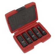 Sealey Impact Socket Set 1/2"Sq Drive 77mm Double Ended 18.5 x 22.5mm - 5pc