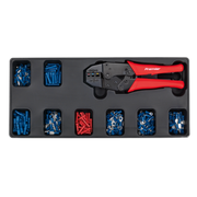 Sealey Tool Tray with Ratchet Crimper & 325 Assorted Insulated Terminal Set