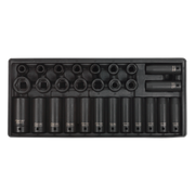 Sealey Tool Tray with Impact Socket Set 28pc 1/2"Sq Drive - Metric