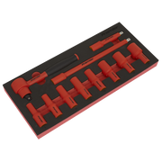 Sealey Insulated Socket Set with Tool Tray 11pc 3/8"Sq Drive - VDE Approved