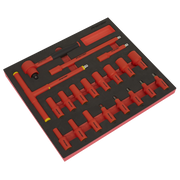 Sealey Insulated Socket Set with Tool Tray 20pc 3/8"Sq Drive 6pt WallDrive® VDE Approved