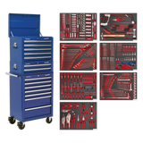 Sealey Tool Chest Combination 14 Drawer with Ball-Bearing Slides - Blue & 446pc Tool Kit