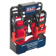 Sealey Slide Ratchet Strap 32mm x 3m Polyester Webbing with S-Hooks 1200kg Breaking Strength