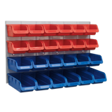 Sealey Bin & Panel Combination 24 Bins - Red/Blue