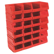 Sealey Plastic Storage Bin 105 x 165 x 85mm - Red Pack of 24