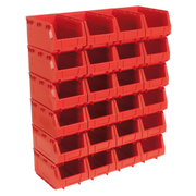 Sealey Plastic Storage Bin 150 x 240 x 130mm - Red Pack of 24