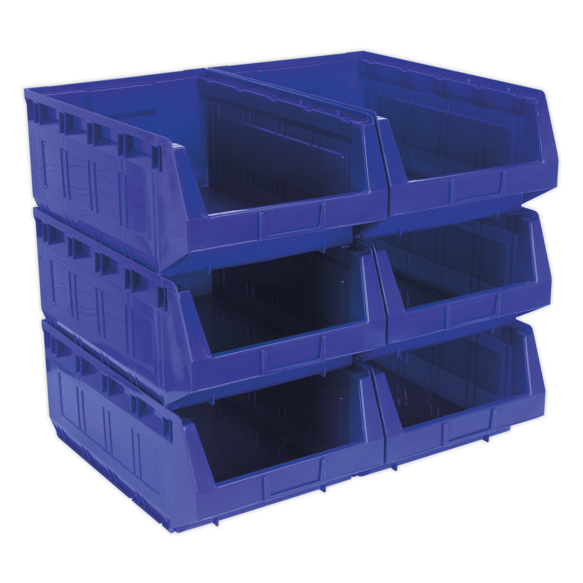Sealey Plastic Storage Bin 310 x 500 x 190mm - Blue Pack of 6