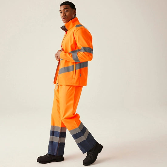 Regatta Professional Men's Hi-Vis Pro Contract Ablaze 2 Layer Softshell Jacket Class 3