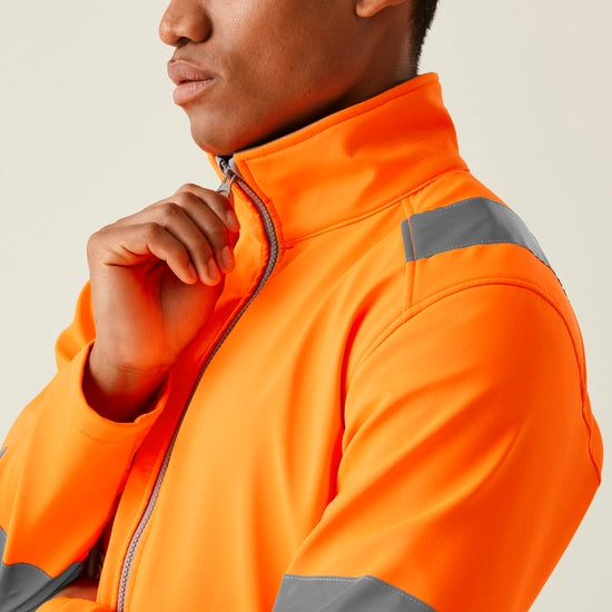 Regatta Professional Men's Hi-Vis Pro Contract Ablaze 2 Layer Softshell Jacket Class 3