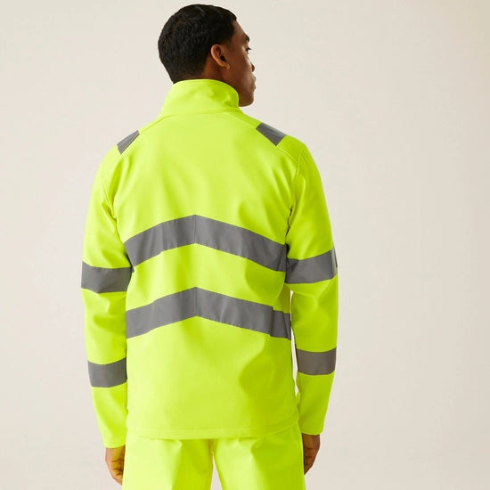 Regatta Professional Men's Hi-Vis Pro Contract Ablaze 2 Layer Softshell Jacket Class 3
