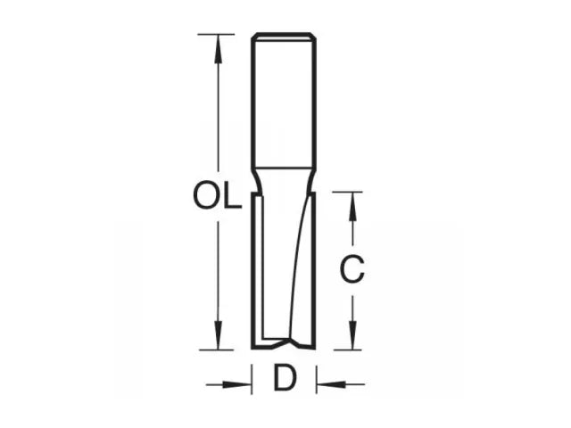 Trend 3/08 x 1/2 TCT Two Flute Cutter 12.7 x 25mm