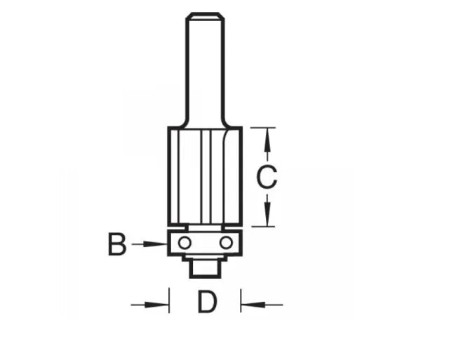 Trend 46/80 x 1/4 TCT 90° Bearing Guided Triple Flute Cutter 12.7 x 25.4mm