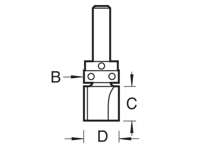 Trend 46/91 x 1/4 TCT 90° Shank Mounted Template Profiler 12.7 x 9.5mm