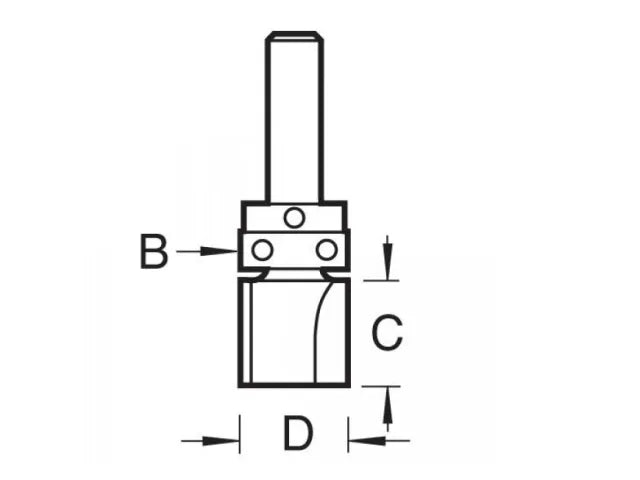Trend C121 x 1/4 TCT Bearing Guided Template Profile Cutter 12.7 x 25.4mm