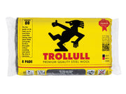 Trollull Extra Large Steel Wool Pads Grade 1 (Pack 8)