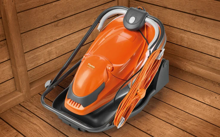 FLYMO EasiGlide 360 – Hover Collect Lawnmower for Easy Mowing & Storage