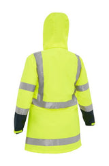 Bisley Womens Taped Hi-Vis Rain Shell Jacket #colour_yellow-navy