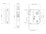 UNION ES-SL Essentials 3 Lever Mortice Sashlock Chrome 65mm 2.5in Visi