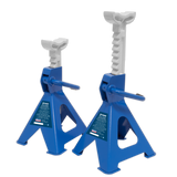 Sealey Axle Stands (Pair) 2 Tonne Capacity per Stand Ratchet Type - Blue