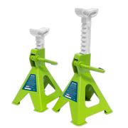 Sealey Axle Stands (Pair) 2 Tonne Capacity per Stand Ratchet Type - Hi-Vis Green