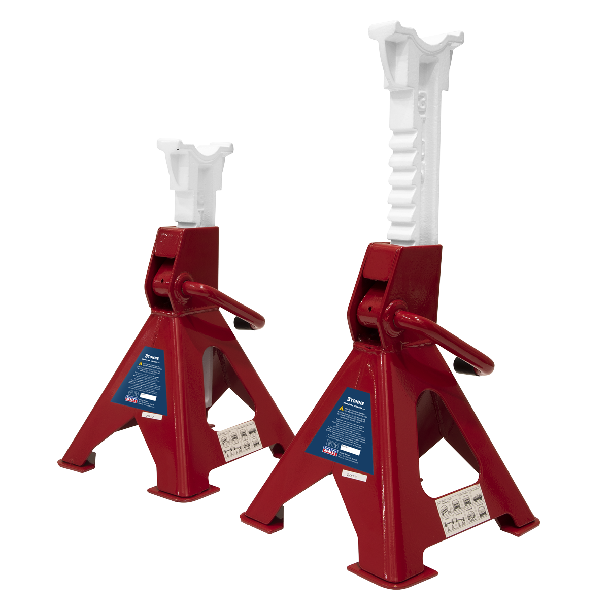 Sealey Axle Stands (Pair) 3 Tonne Capacity per Stand Ratchet Type