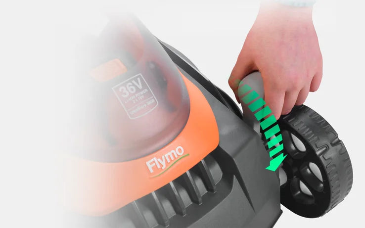 Flymo 36V UltraStore 380R KIT 4.0 – Hassle-Free Mowing with Smart Indicators