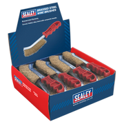 Sealey Wire Brush Brassed Steel Plastic Handle Display Box of 24