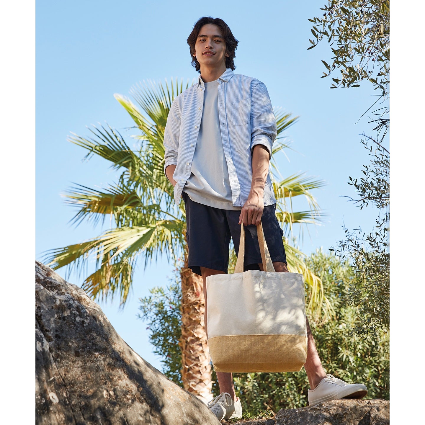 Westford Mill Jute Base Canvas Tote