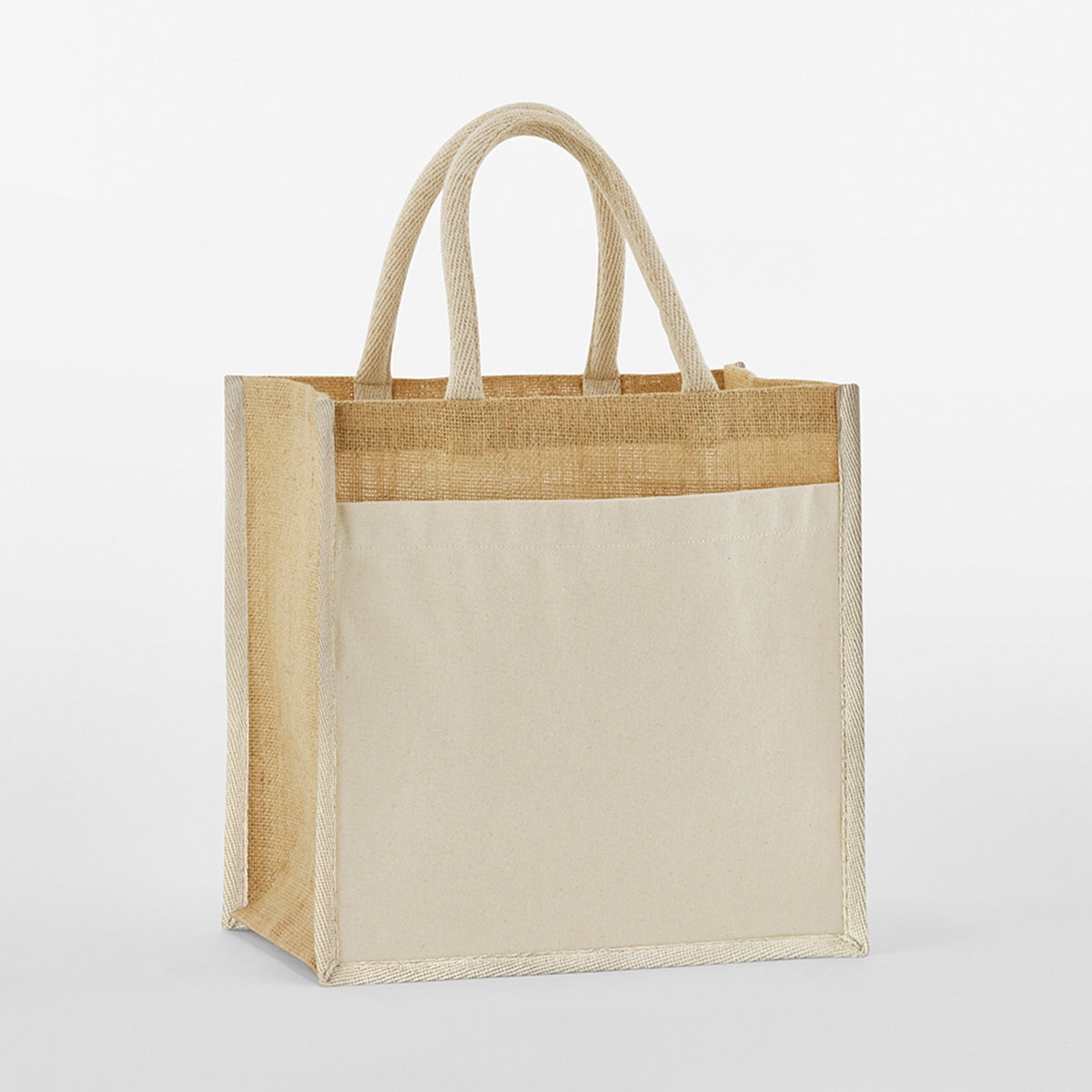 Westford Mill Cotton Pocket Natural Starched Jute Midi Tote