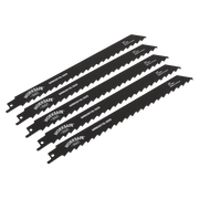 Sealey Reciprocating Saw Blade Wood 225mm 3tpi - Pack of 5
