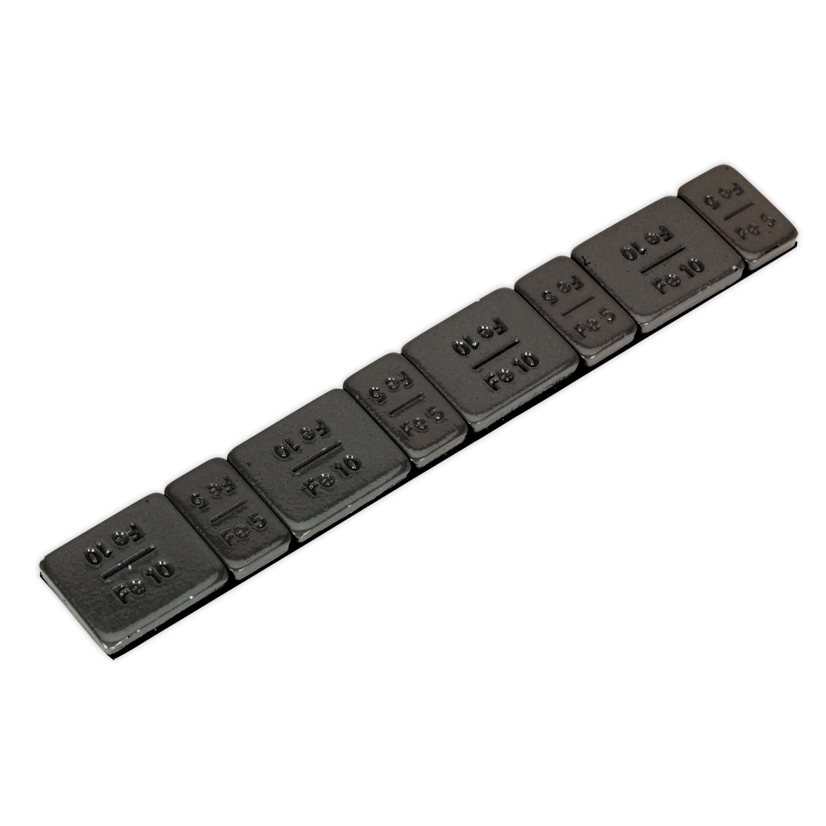 Sealey Wheel Weight 5 & 10g Adhesive Zinc Plated Steel Black Strip of 8 (4 x Each Weight) Pack of 50