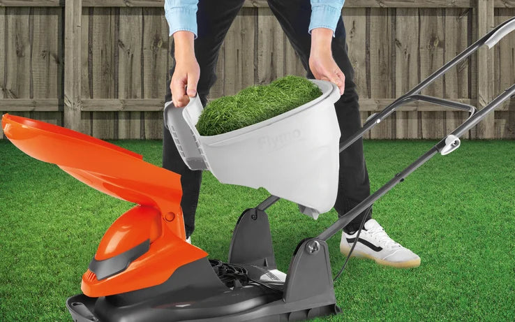 FLYMO EasiGlide 360 – Hover Collect Lawnmower for Easy Mowing & Storage