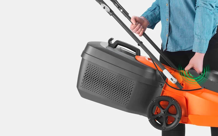 Flymo 36V EasiStore 340R - Battery-Powered Lawn Mower with LED Smart Display