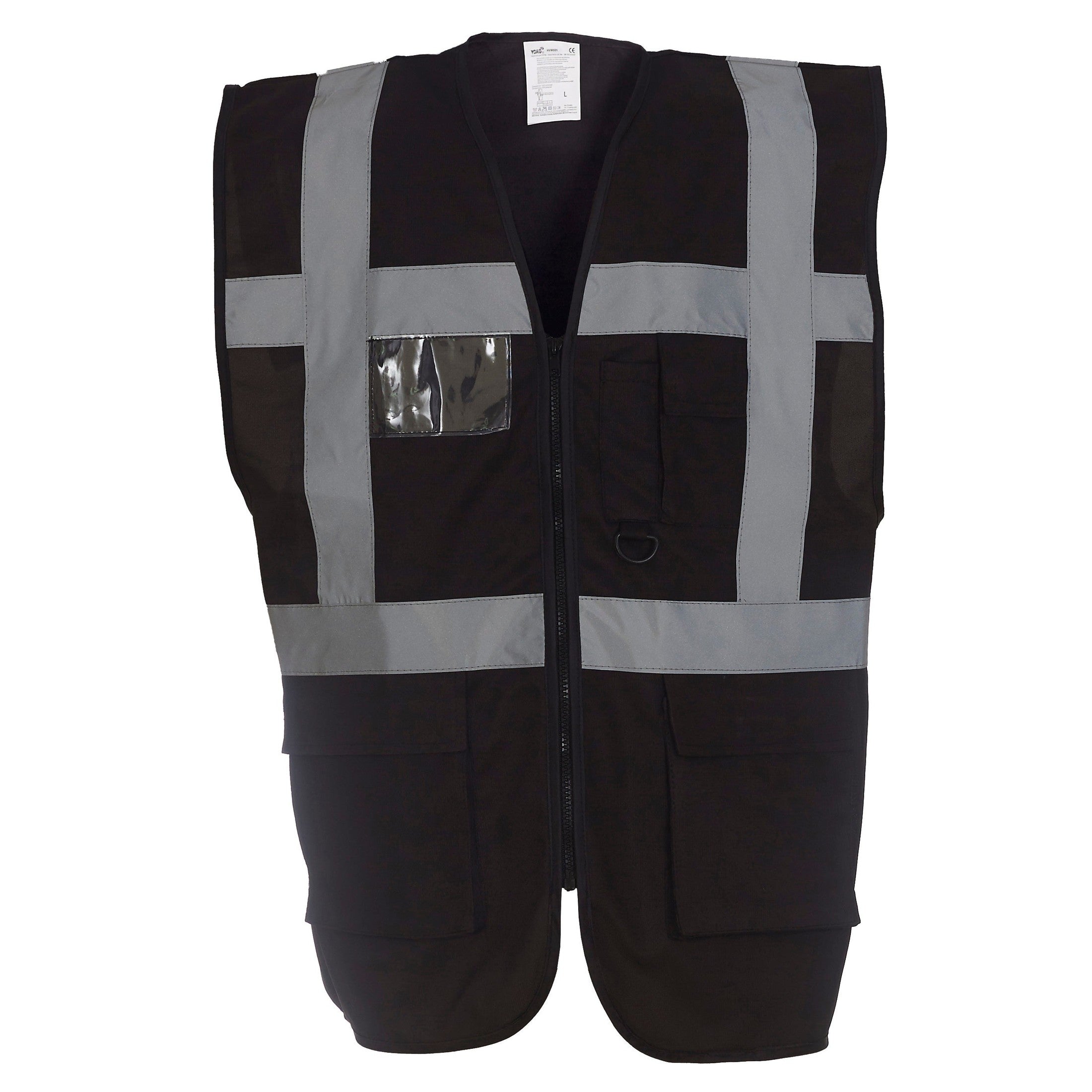 Yoko Multifunctional Executive Hi-Vis Waistcoat - Black