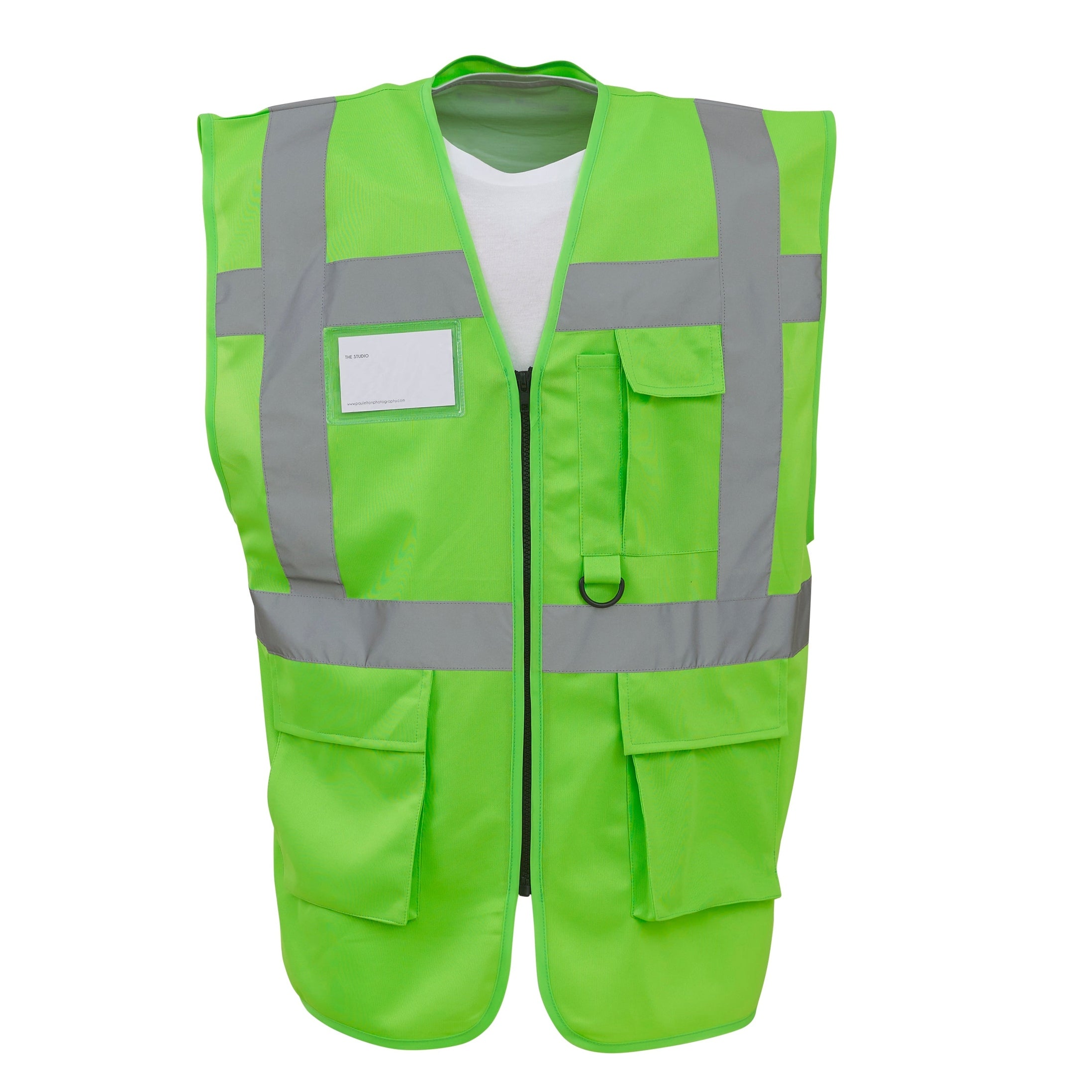 Yoko Multifunctional Executive Hi-Vis Waistcoat - Lime