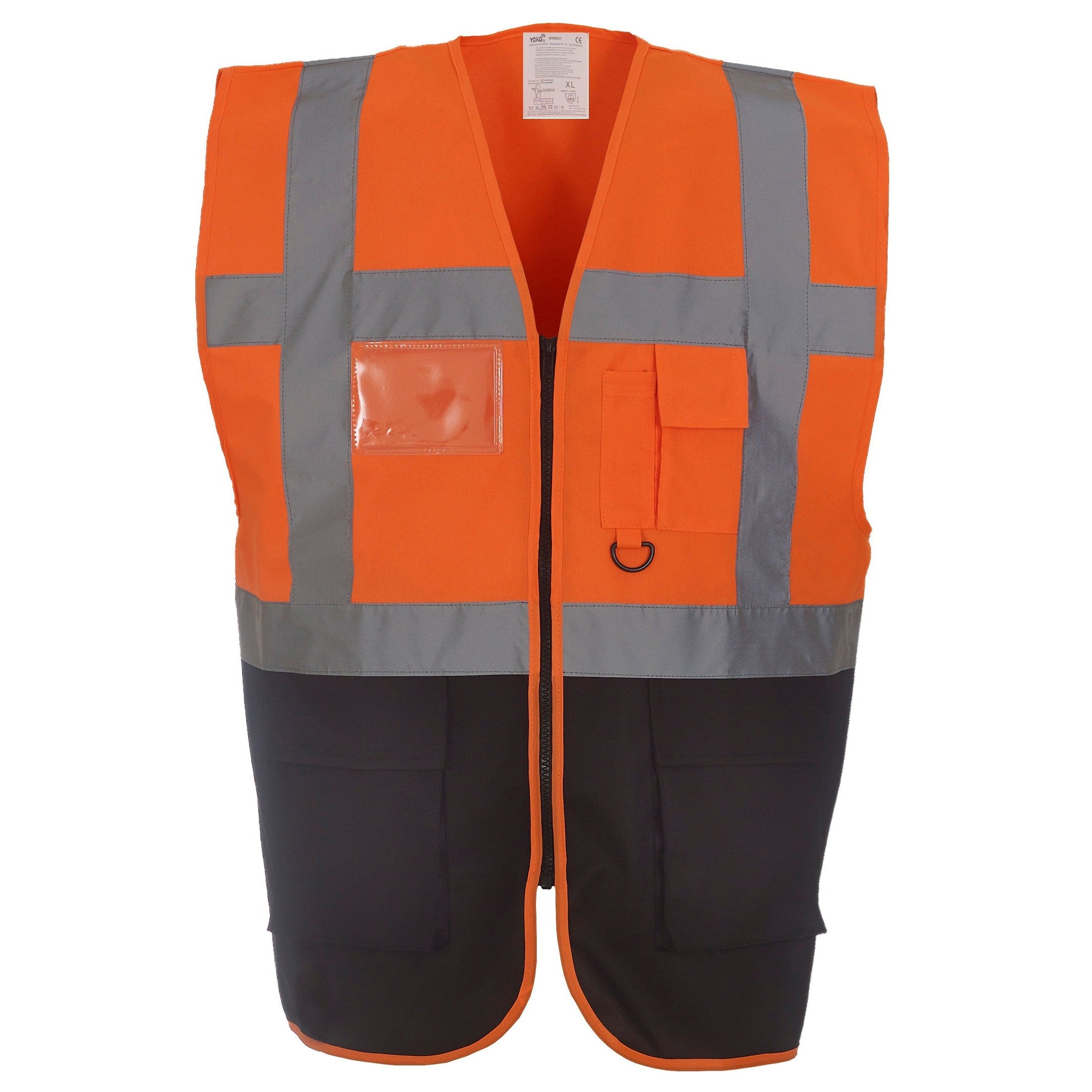 Yoko Multifunctional Executive Hi-Vis Waistcoat - Orange/Black