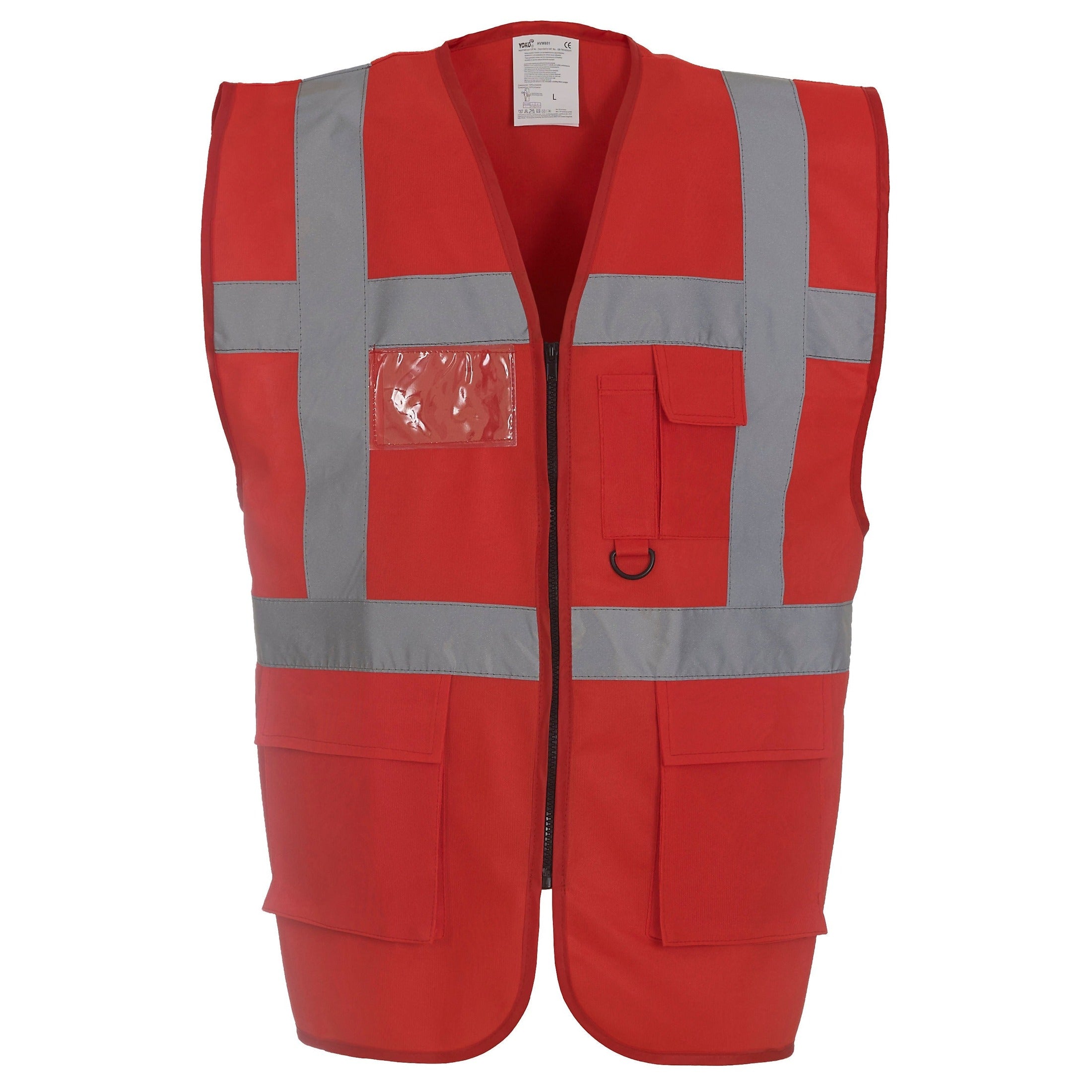 Yoko Multifunctional Executive Hi-Vis Waistcoat - Red