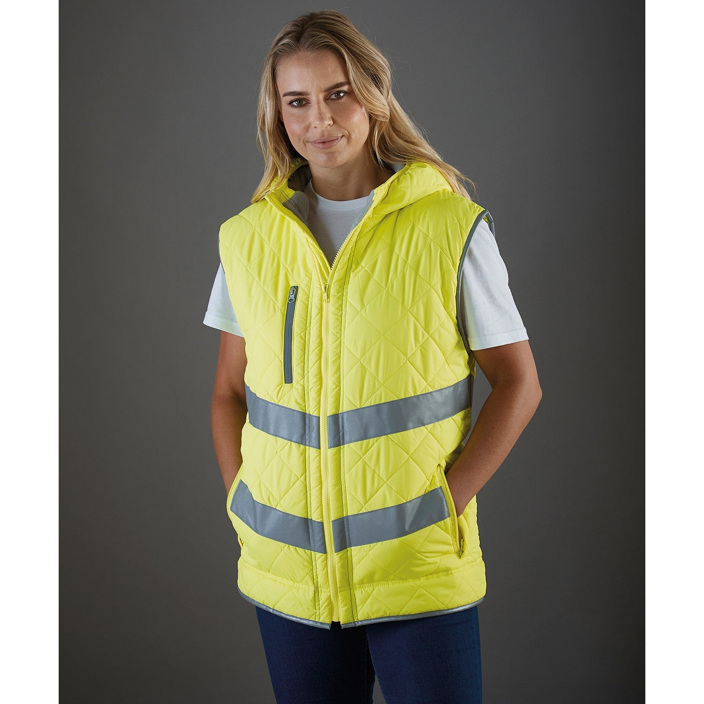 Yoko Hi-Vis Kensington Hooded Gilet