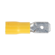 Sealey Push-On Terminal 6.3mm Male Yellow Pack of 100