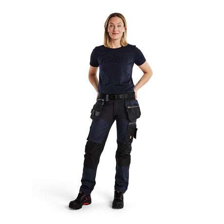 Blaklader Women's Craftsman Trousers with Stretch 7115 #colour_dark-navy-black