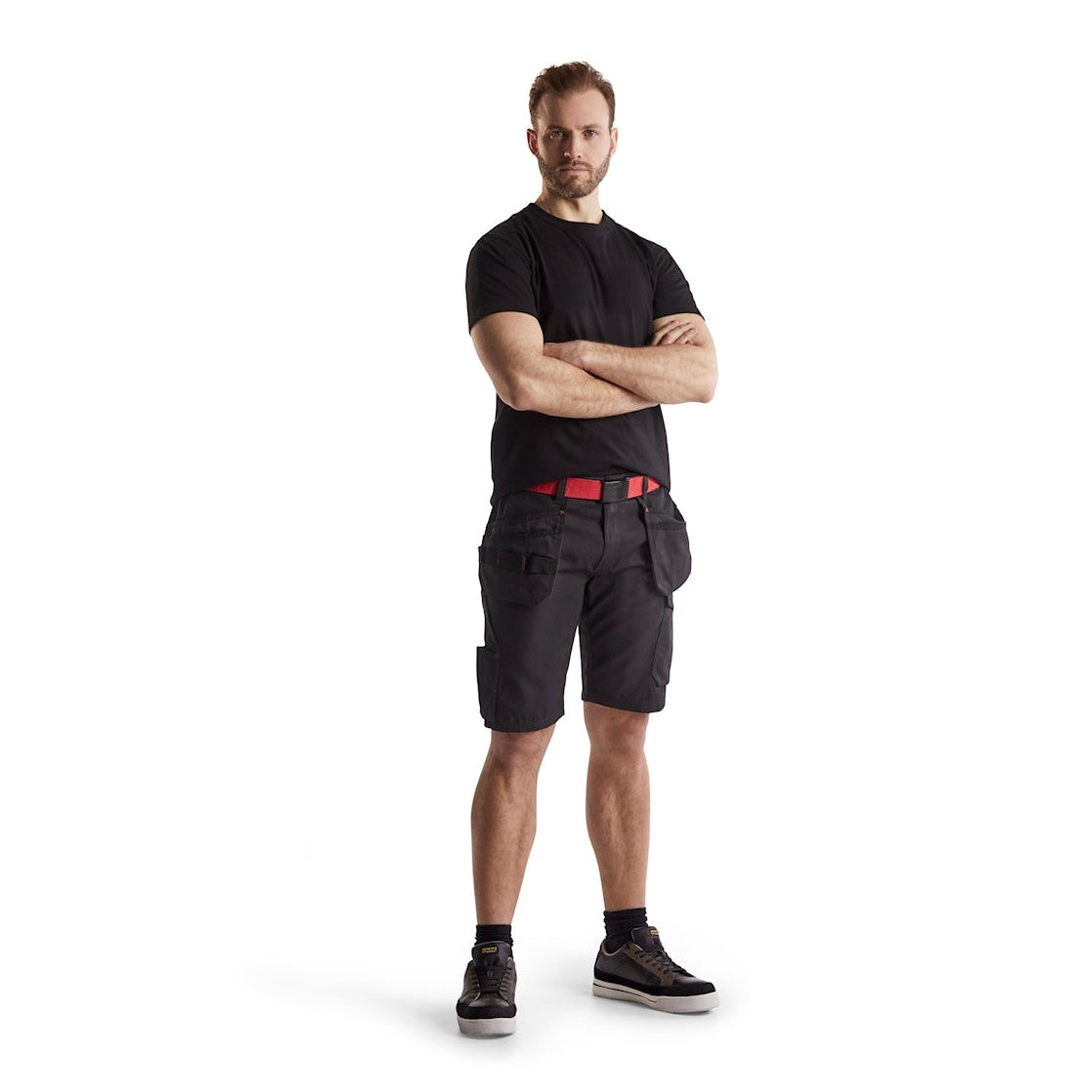 Blaklader Service Shorts with Nailpockets 1494 #colour_black-red