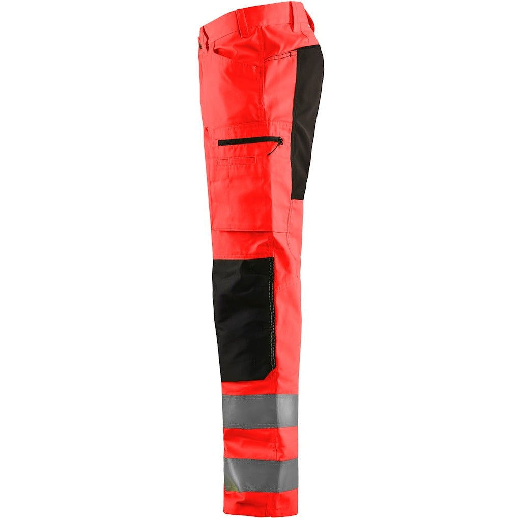 Blaklader Hi-Vis Trousers with Stretch 1585 - Hi-Vis Red/Black
