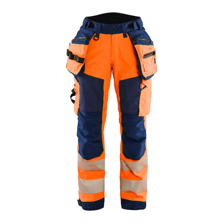 Blaklader Softshell Hi-Vis Trousers Women 7118 #colour_orange-navy-blue